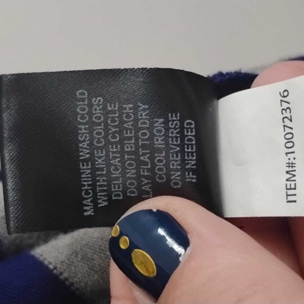 Torrid Navy Dark Preppy Casual Athleisure Striped Open Front Drape Cardigan - Picture 7 of 13
